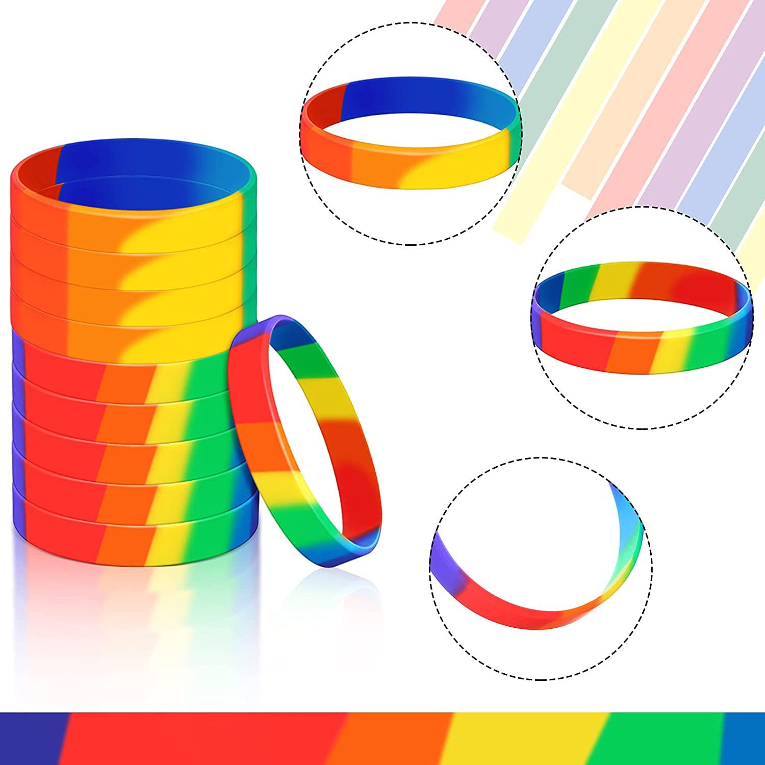 Gay Pride Rainbow Wristbands LGBT Silicone Bracelets