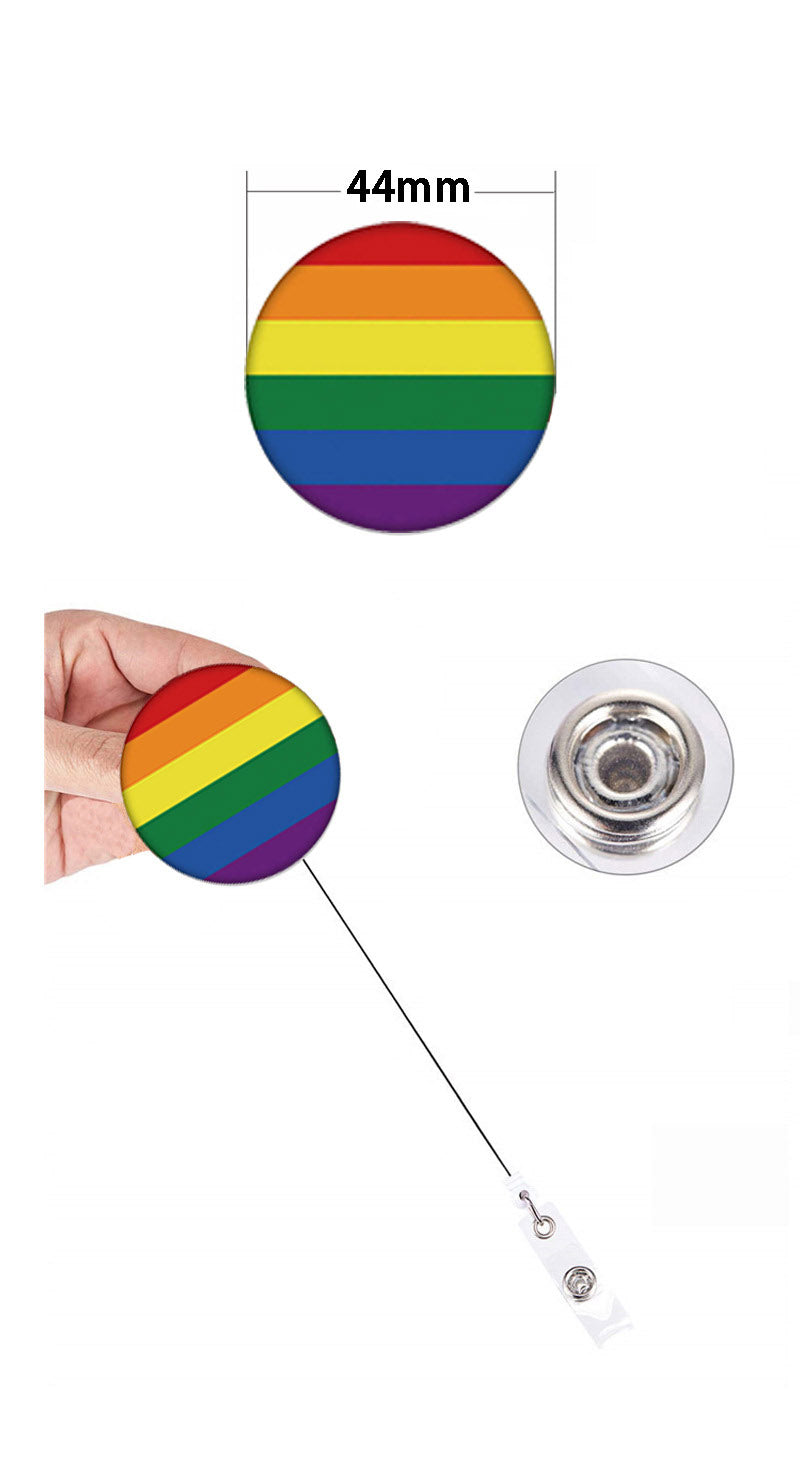 Rainbow Badge Reel Retractable ID Badge Holder