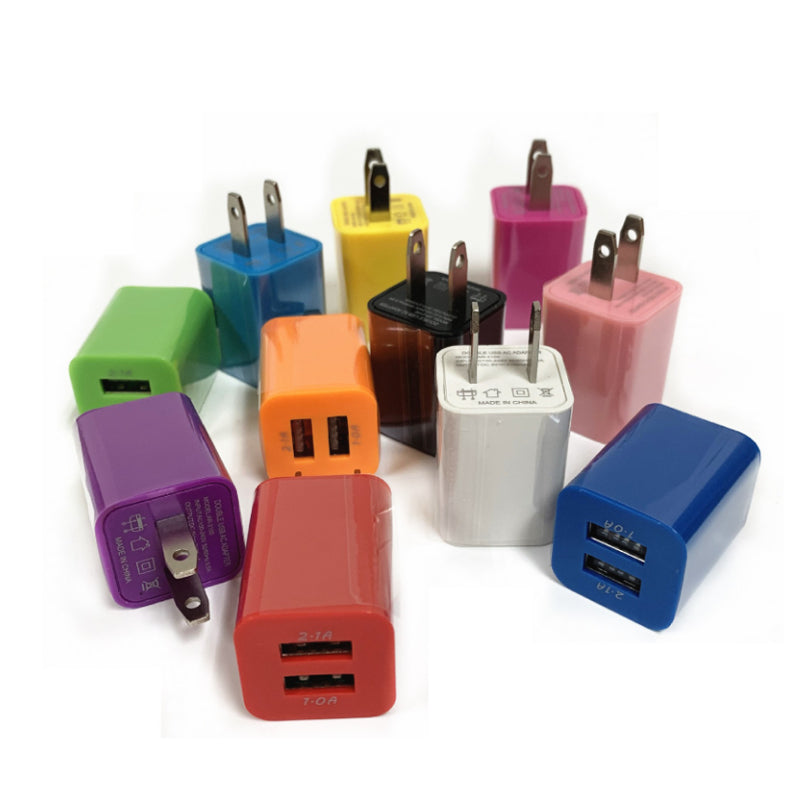 2 Dual USB Port Phone Plug Wall Charger Adapter