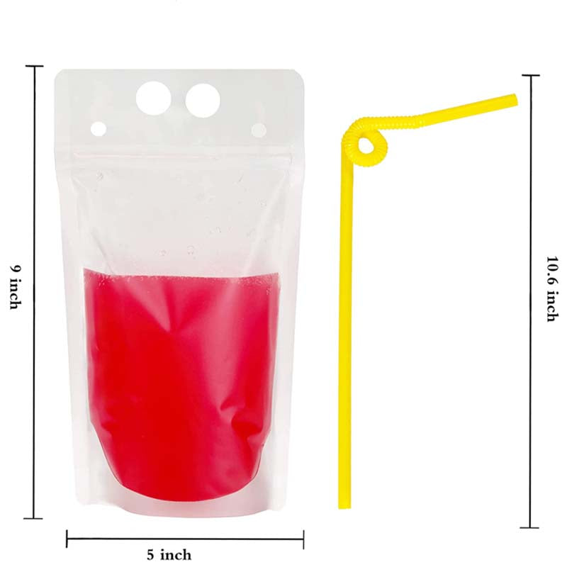 16 oz Juice Drink Pouch With Straw