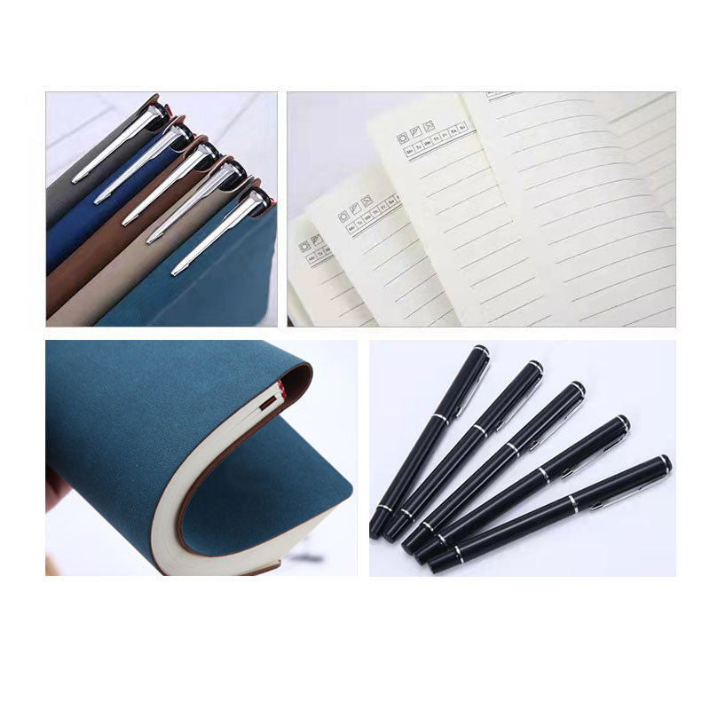 PU Leather Cover Notebook Journal with Ink Pen Gift Set