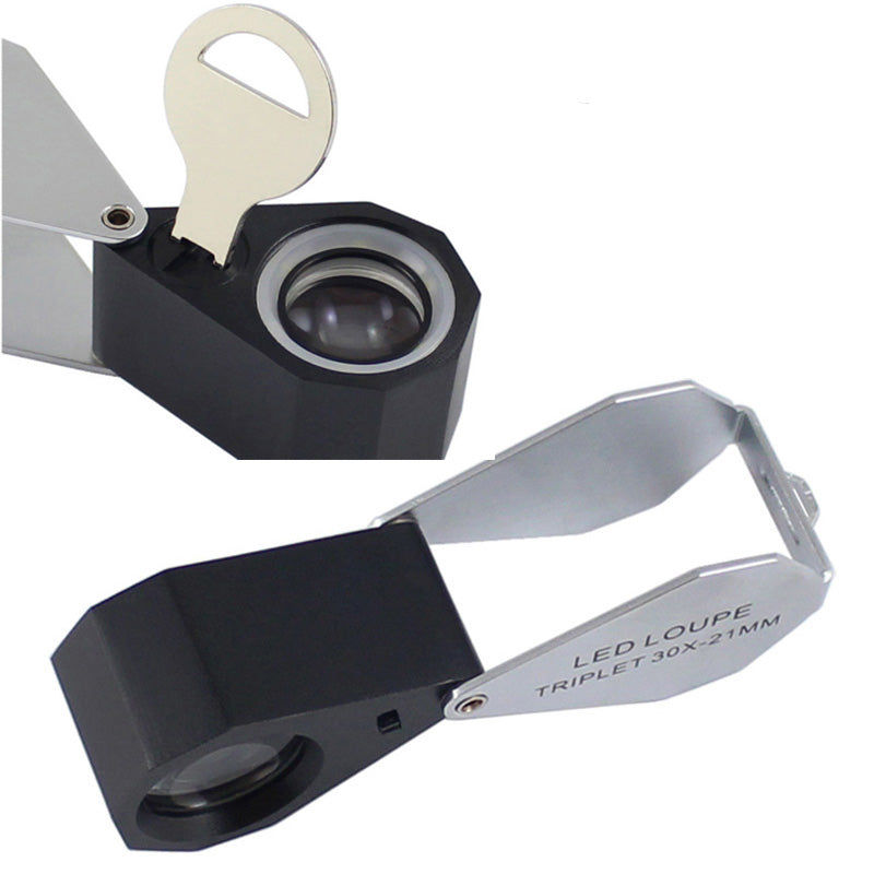 High Grade Hexagonal Ring LED Magnifier 30X21mm