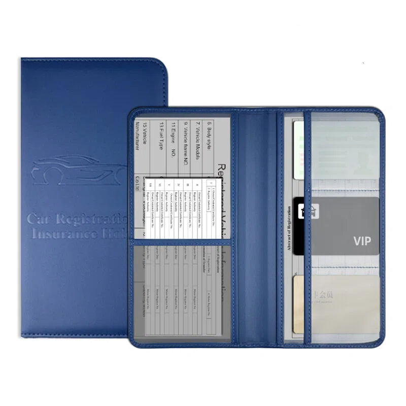 Pu Leather Auto Insurance Document Wallet Badge Holders