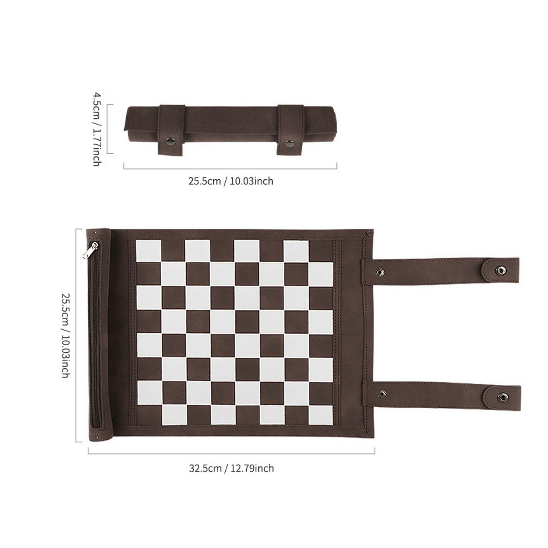 Roll-Up Pu Leather Chess & Backgammon Set