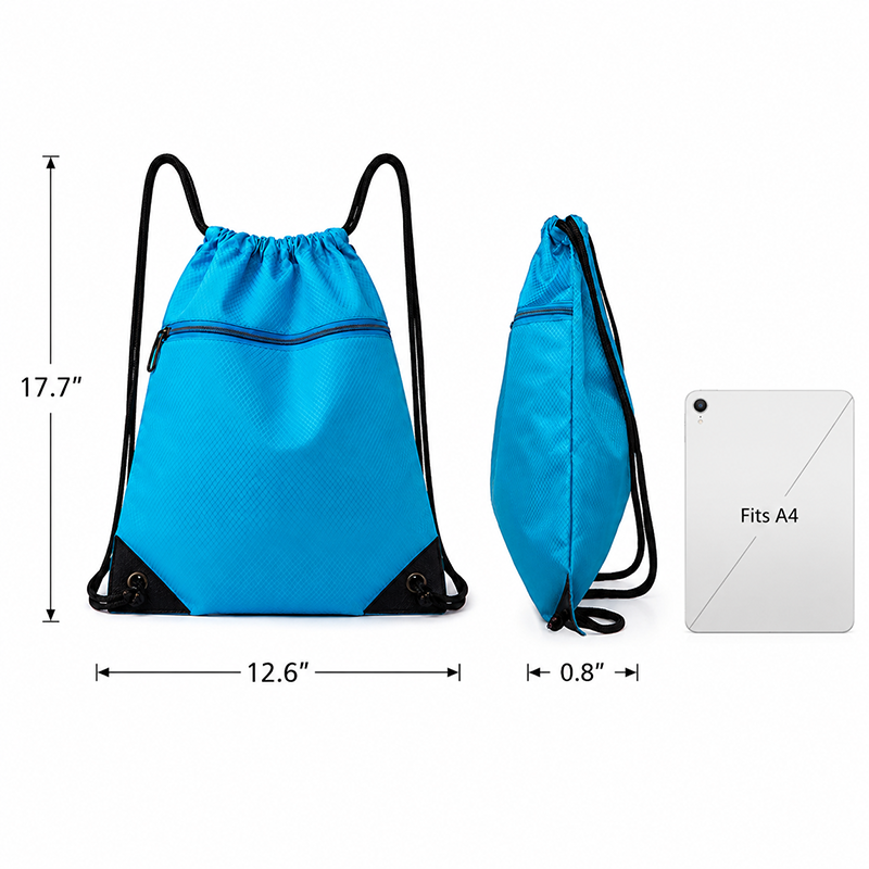 Lightweight Foldable Drawstring Backpack Oxford Fabric Waterproof Sport Travel Gym Bag