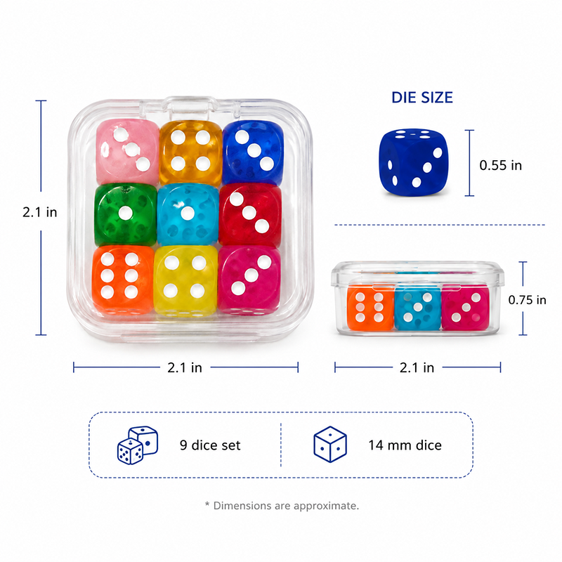 9Pcs Colorful Dice Set