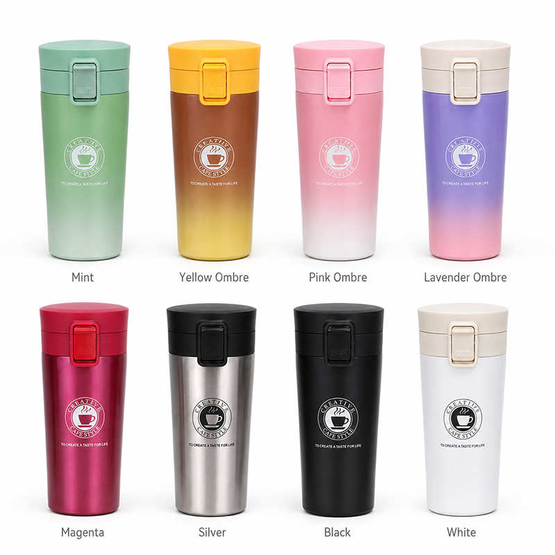 16.9 Oz Push Button 304 Stainless Steel Vacuum Travel Mug
