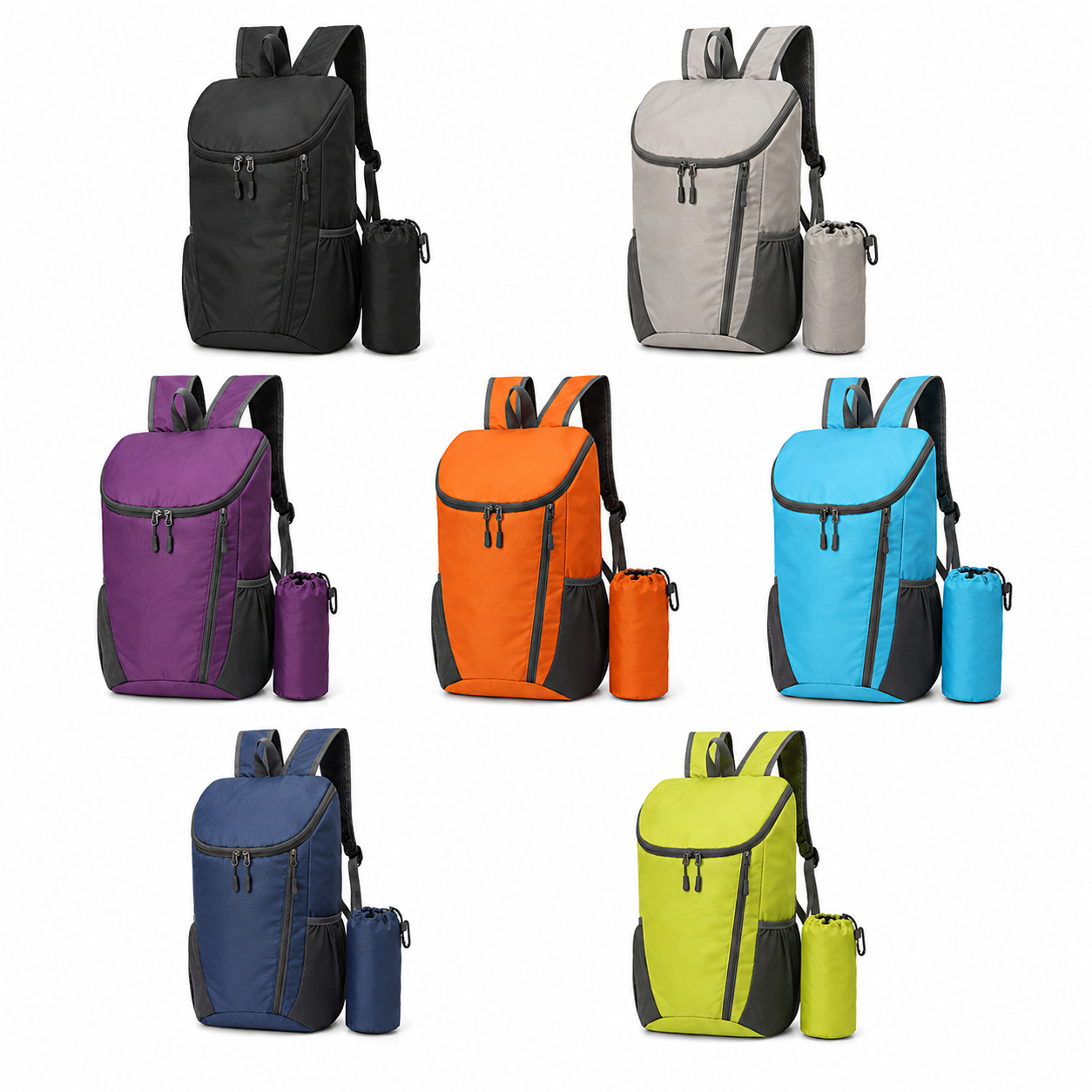Large Capacity Lightweight Foldable Water-Resistant Nylon Outdoor Backpack
