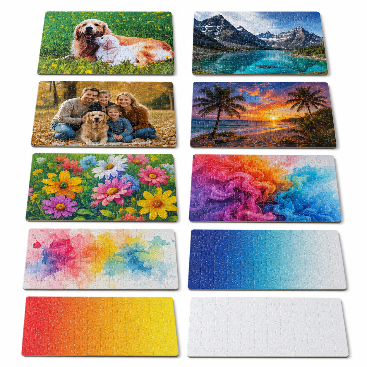 63 Piece Diy Pearl Finish Paper Puzzle Heat Transfer Blank Jigsaw Puzzle Board