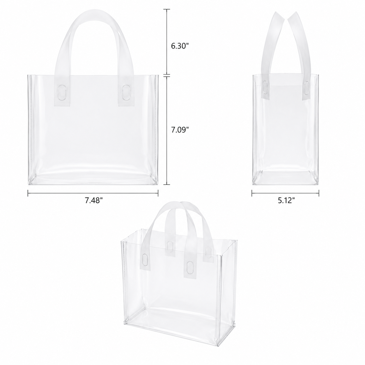 Clear Pvc 6-Can Beer Cooler Tote Bag W/ Reinforced Handle