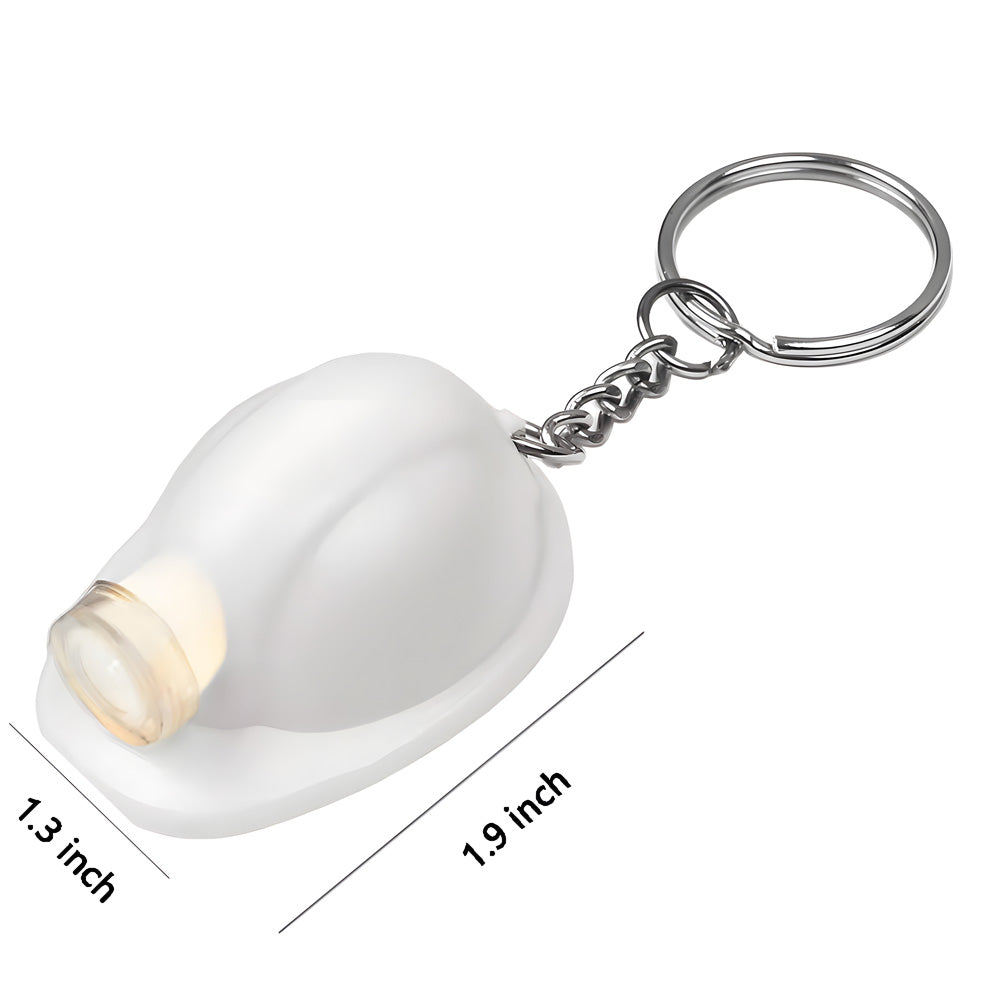 Mini Safety Helmet-Shaped Keychain with Flashlight (1.9")