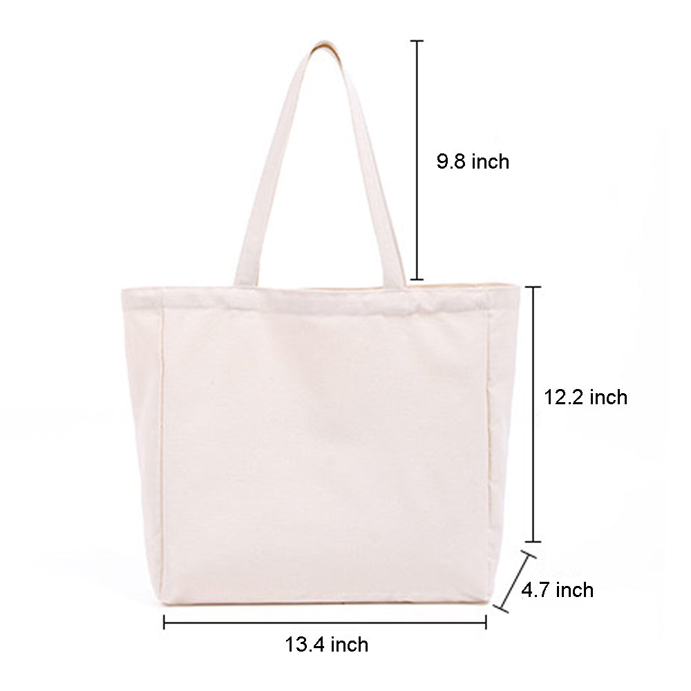 Reusable 8oz Canvas Cotton Grocery Shopping Tote Bag With Gusset