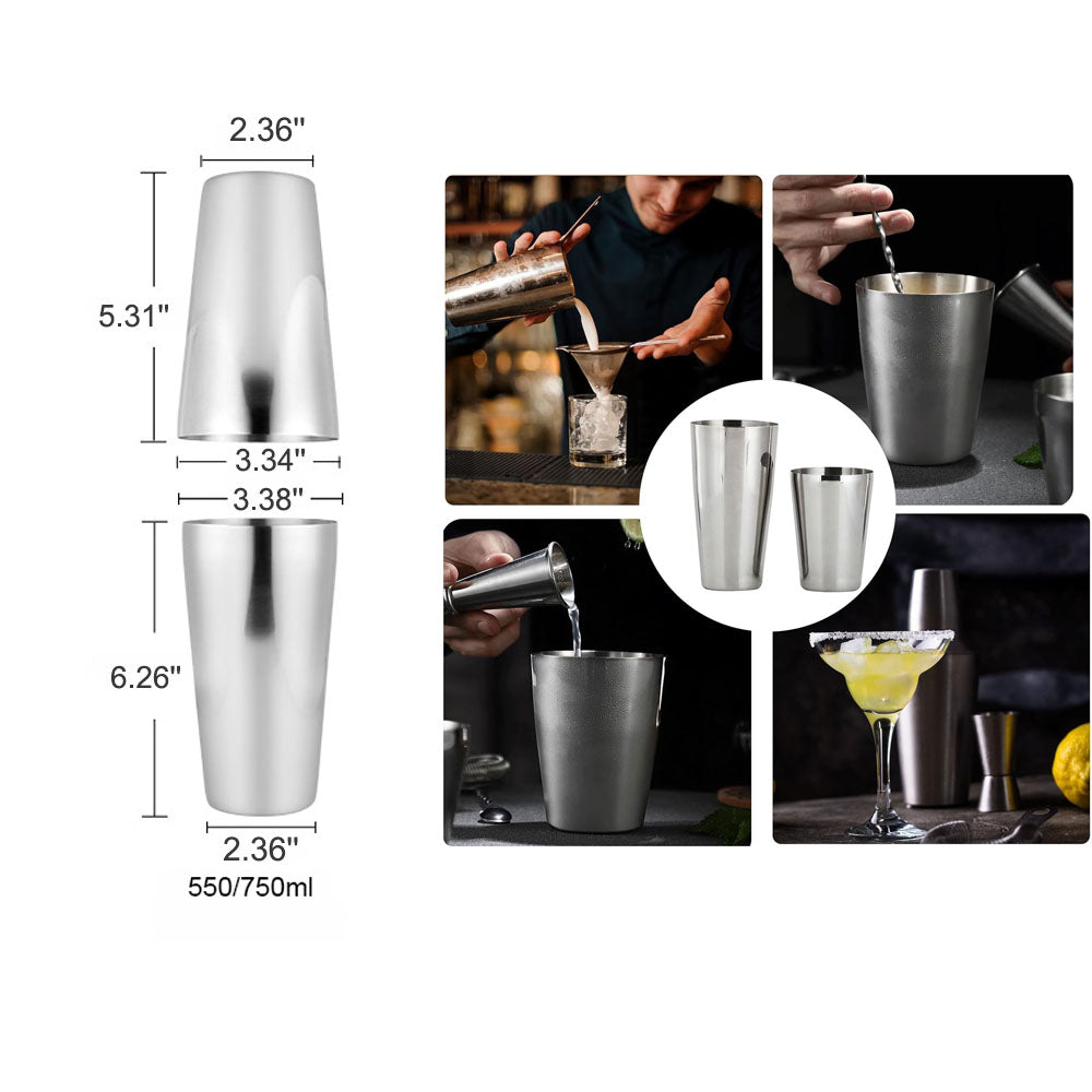 18OZ Stainless Steel Cocktail Bar Mixer Boston Shaker Set