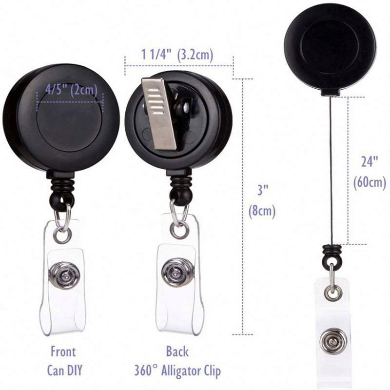 Retractable Round Badge Holder with alligator clip