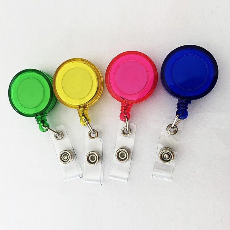 Transparent Retractable Round Badge Holder