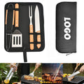 Bbq Tools 4 Pcs Set W/ Wood Handle