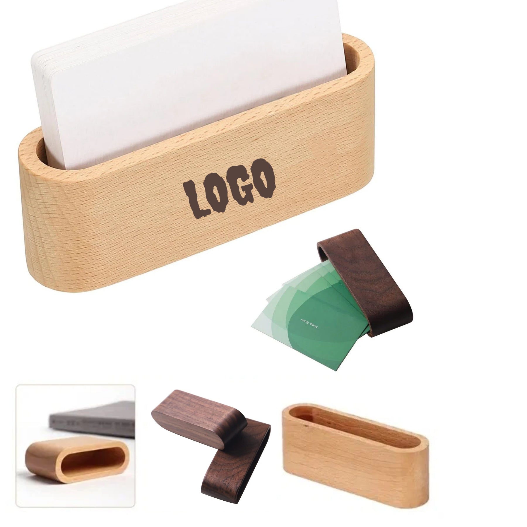 Wooden Single Grid Business Card Case