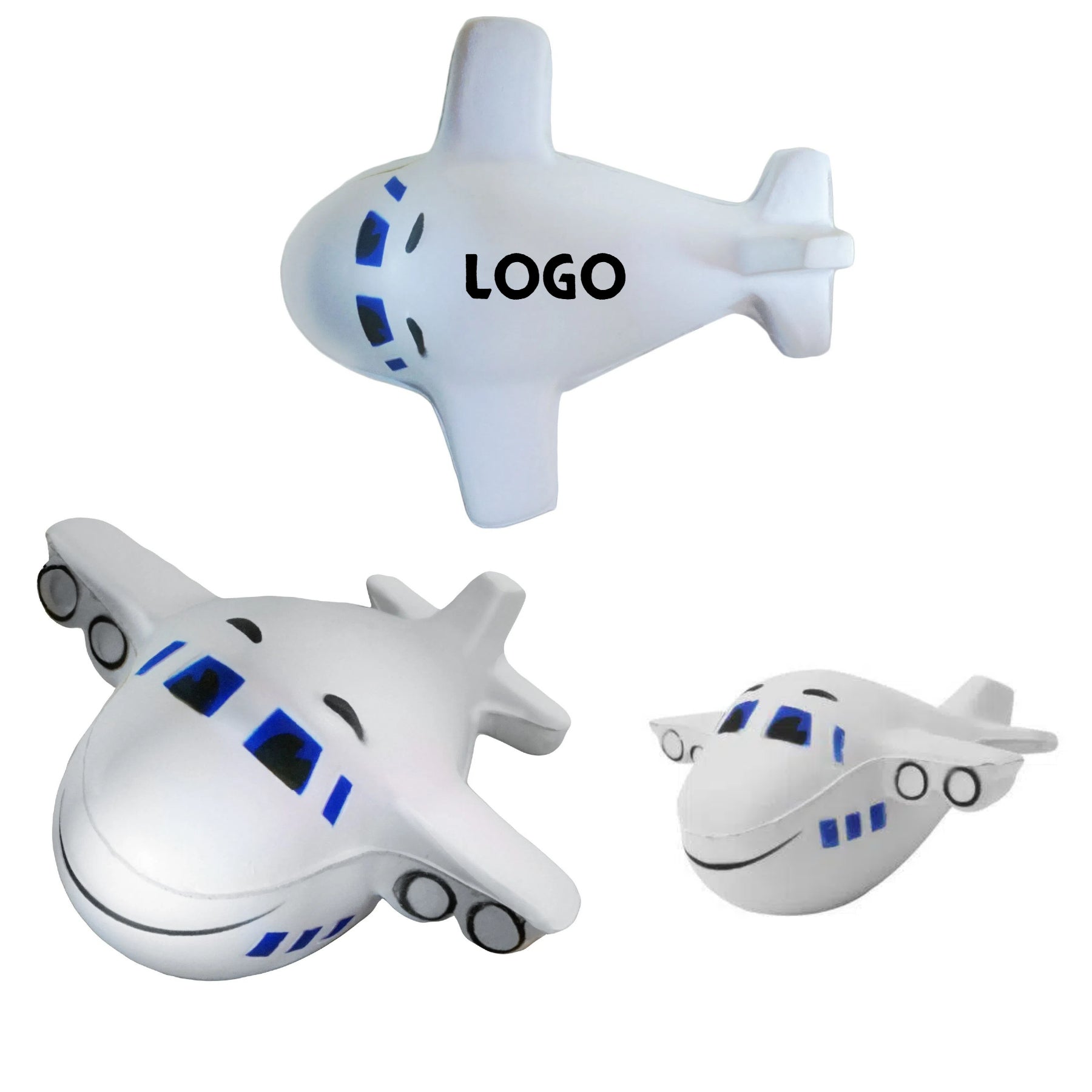 Mini Airplane Stress Toy W/ Smile