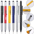6in1 Metal Multitool Stylus Pen W/ Ruler & Levelgauge