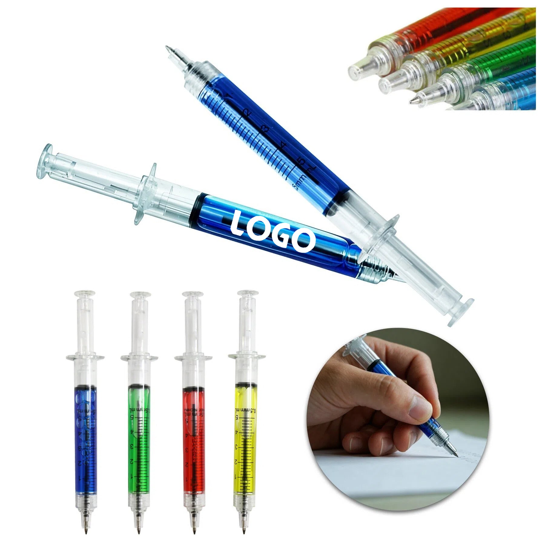 Syringe Shaped Retractable Ballpoint Pen