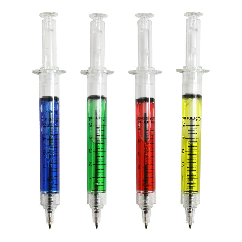 Syringe Shaped Retractable Ballpoint Pen
