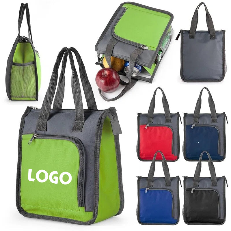 Color-Block Portable Oxford Lunch Bag