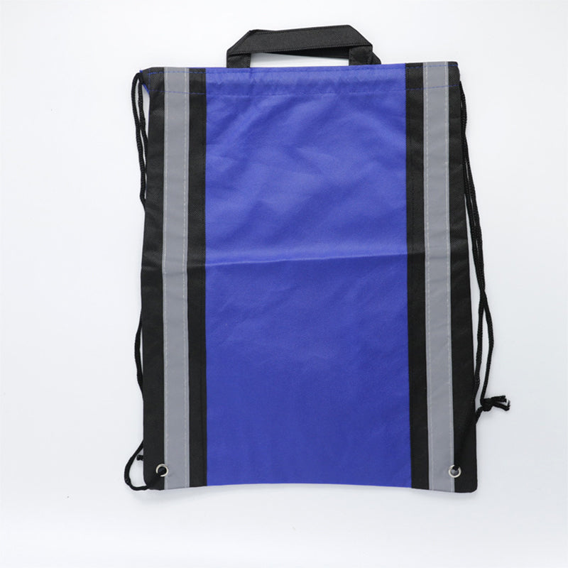 210D Poly Drawstring Backpack W/ Reflective Stripes