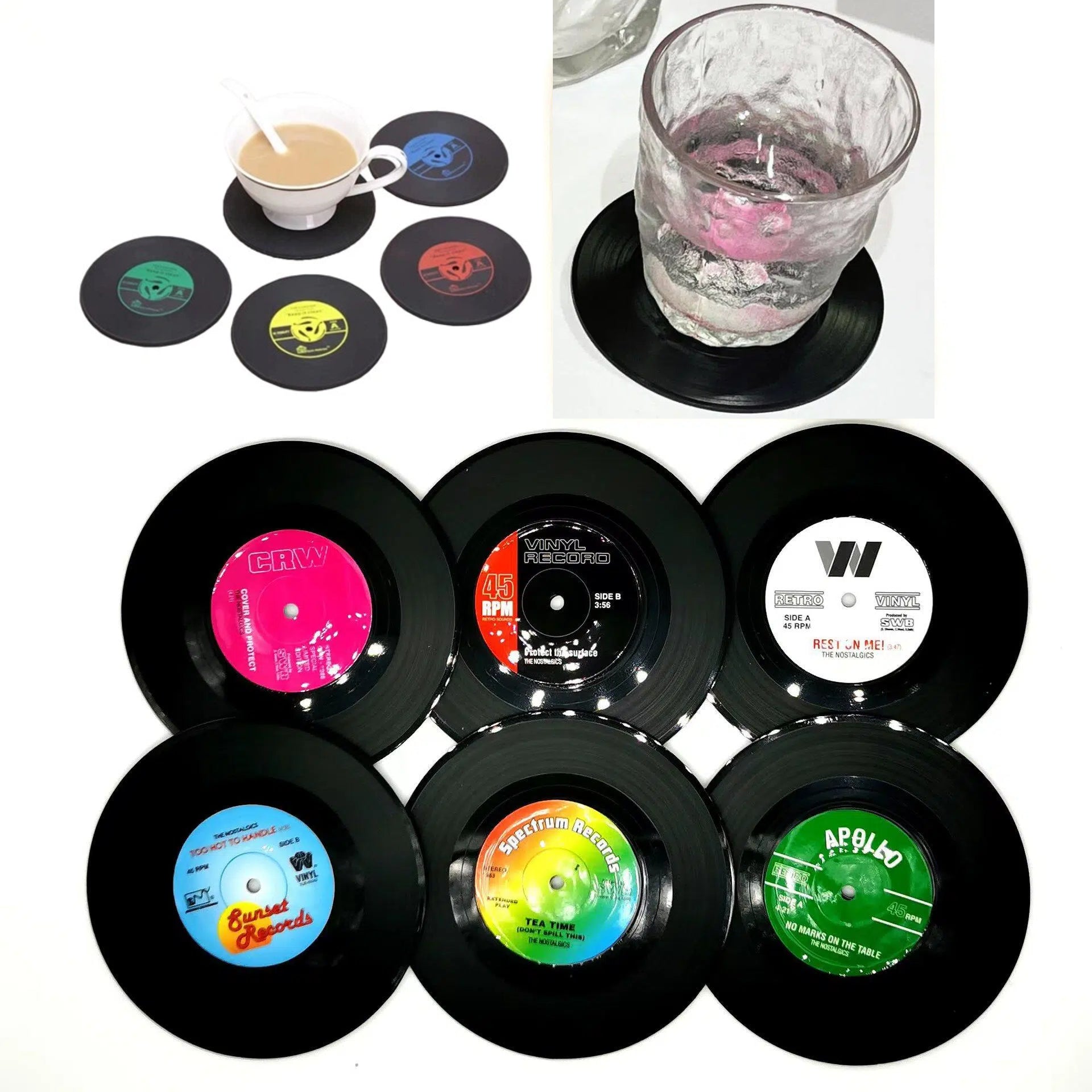 Vintage Vinyl Record Coasters
