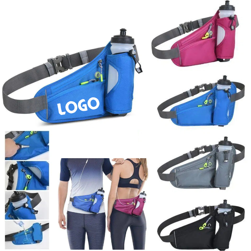 Water-Resistant Running Waist Pack W/ Bottle Holder