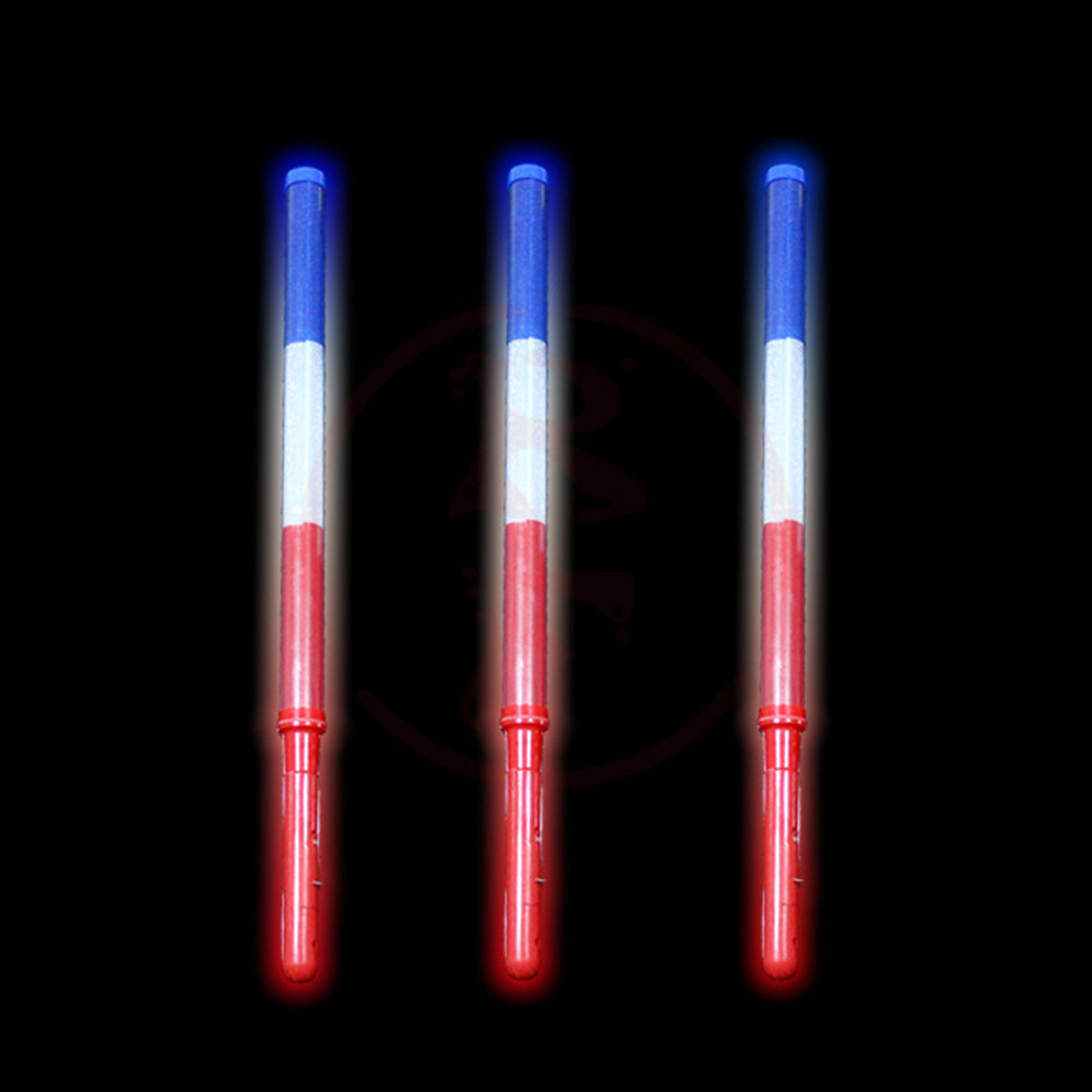 16" Plastic USA 4th of July LED Light Up Glow Sticks