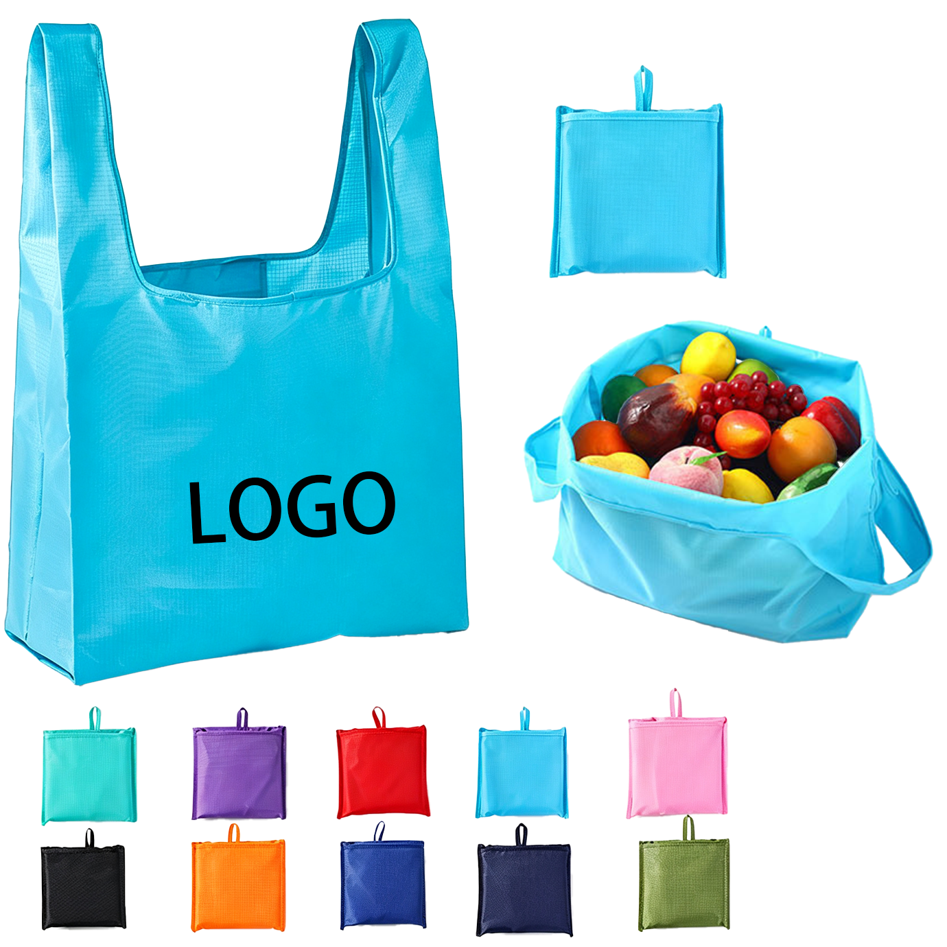 16.14" Large Foldable Waterproof Oxford Cloth Shopping Bag