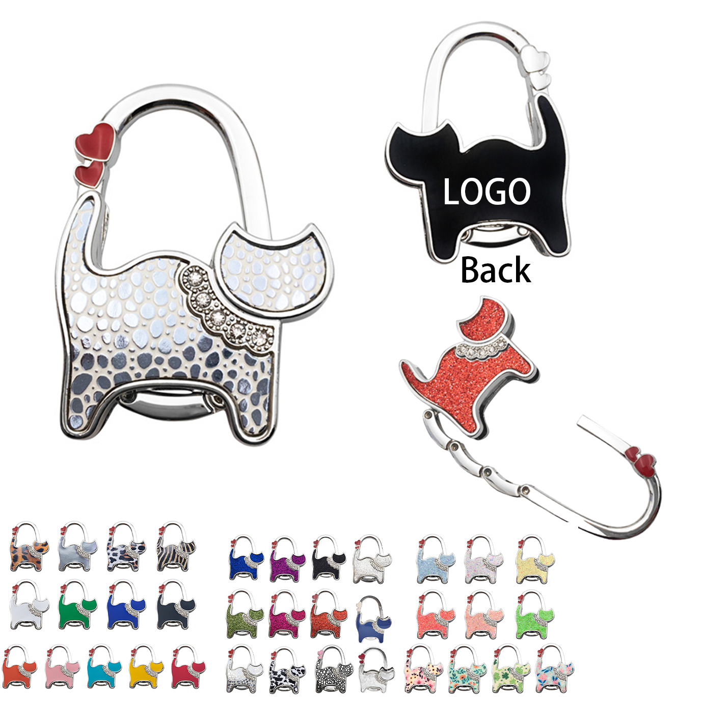 Cat Shaped Foldable Alloy Purse Hook