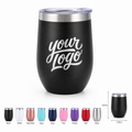 12Oz Egg Shape Double Wall 304 Stainless Steel Vacuum Insulated Wine Tumbler