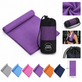 31.5" Quick Dry Microfiber Sports Towel W/ Drawstring Mesh Bag