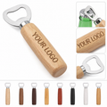Stainless Steel Bar Bottle Opener W/ Wood Handle