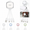 3in1 Portable Abs Led Charging Cable W/ Keychain
