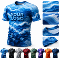 3D Graphic Polyester Crew Neck Men T-Shirt