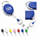 Oval Retractable Abs Badge Reel W/ Id Holder & Carabiner