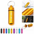 Waterproof Aluminum Emergency Pill Case W/ Keychain