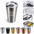 304 Stainless Steel Pint Tumbler W/ Clear Sip Lid