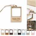 Wood Photo Frame Magnet Keychain Beaded Hanging Picture Holder