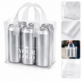 Clear Pvc 6-Can Beer Cooler Tote Bag W/ Reinforced Handle