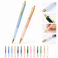 Morandi Color Soft Grip Gold Trim Click Ballpoint Pen