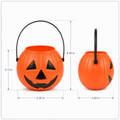 6.3" Halloween Pumpkin Candy Bucket Plastic Trick Or Treat Container