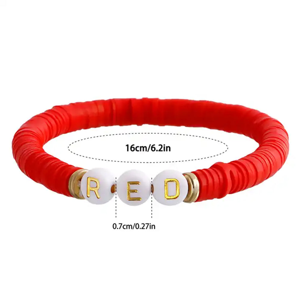 Custom Soft Clay Letter Beaded Charm Slider Bracelets