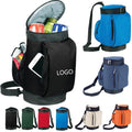11'' Oxford 6-can Golf Insulated Cooler Bag With Muti-pockets