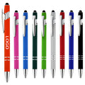 Clip Action Aluminum Ballpoint Pen W/ Stylus