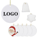 3'' Circle Ceramic Ornaments with hanger Christmas Home Deco